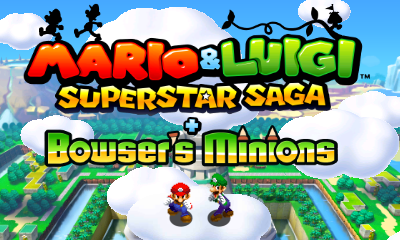 Mario & Luigi: Superstar Saga + Bowser's Minions title screen for Nintendo 3DS