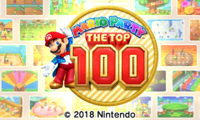 Mario Party: The Top 100 title screen for Nintendo 3DS