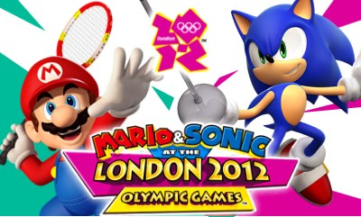 Mario & Sonic at the London 2012 Olympic Games title screen for Nintendo 3DS