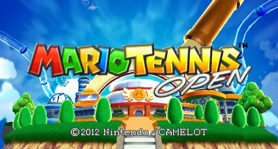 Mario Tennis Open title screen for Nintendo 3DS