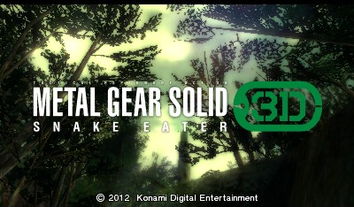 Metal Gear Solid 3D: Snake Eater title screen for Nintendo 3DS