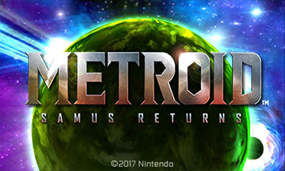 Metroid Samus Returns title screen for Nintendo 3DS