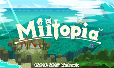 Miitopia title screen for Nintendo 3DS