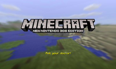 Minecraft New Nintendo 3DS Edition title screen for Nintendo 3DS