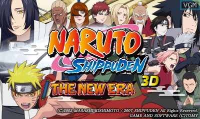 Naruto Shippuden 3D: The New Era title screen for Nintendo 3DS