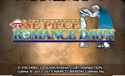 One Piece: Romance Dawn title screen for Nintendo 3DS