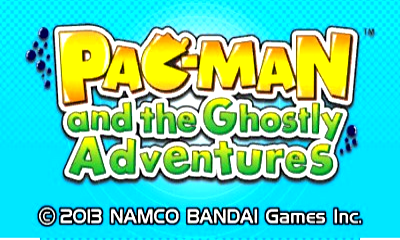 Pac-Man and the Ghostly Adventures title screen for Nintendo 3DS