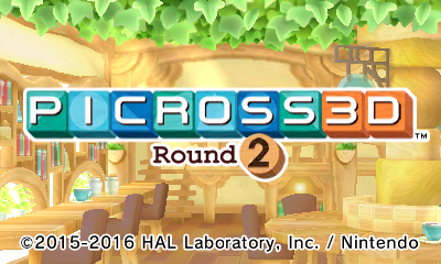 Picross 3D: Round 2 title screen for Nintendo 3DS