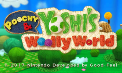 Poochy & Yoshi's Woolly World [amiibo Bundle] title screen for Nintendo 3DS