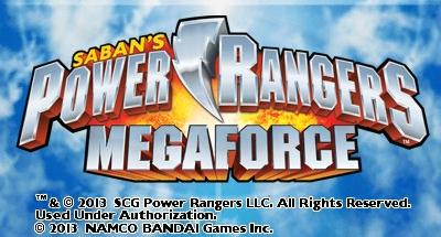 Power Rangers Megaforce title screen for Nintendo 3DS