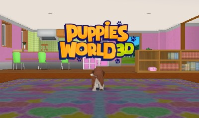 Puppies World 3D title screen for Nintendo 3DS