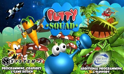 Putty Squad title screen for Nintendo 3DS