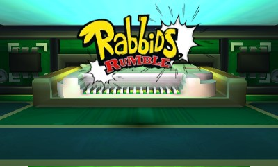 Rabbids Rumble title screen for Nintendo 3DS