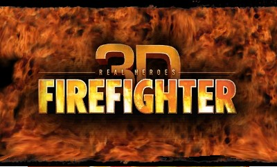 Real Heroes: Firefighter 3D title screen for Nintendo 3DS