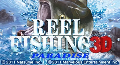 Reel Fishing Paradise 3D title screen for Nintendo 3DS