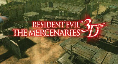 Resident Evil: The Mercenaries 3D title screen for Nintendo 3DS
