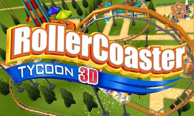 Roller Coaster Tycoon 3D title screen for Nintendo 3DS