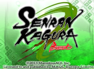 Senran Kagura Burst title screen for Nintendo 3DS