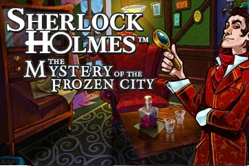 Sherlock Holmes: The Mystery of the Frozen City title screen for Nintendo 3DS