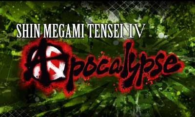 Shin Megami Tensei IV: Apocalypse title screen for Nintendo 3DS