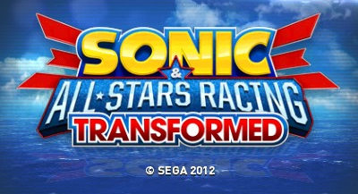 Sonic & All-Stars Racing Transformed title screen for Nintendo 3DS
