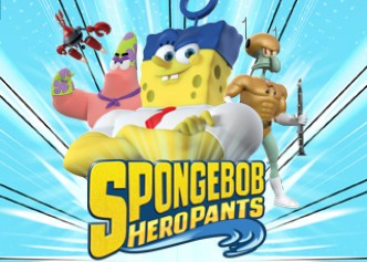 SpongeBob HeroPants title screen for Nintendo 3DS