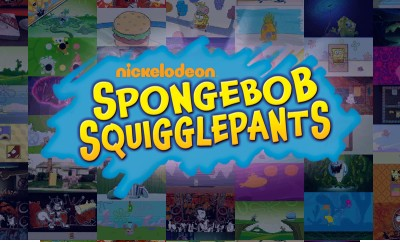 SpongeBob SquigglePants 3D title screen for Nintendo 3DS