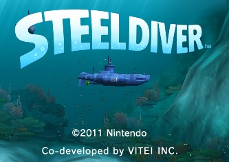 Steel Diver title screen for Nintendo 3DS