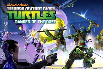 Teenage Mutant Ninja Turtles: Danger of the Ooze title screen for Nintendo 3DS