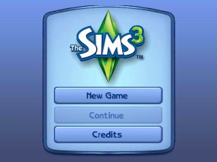 The Sims 3 title screen for Nintendo 3DS