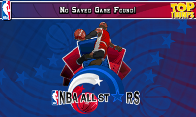 Top Trumps: NBA All-Stars title screen for Nintendo 3DS