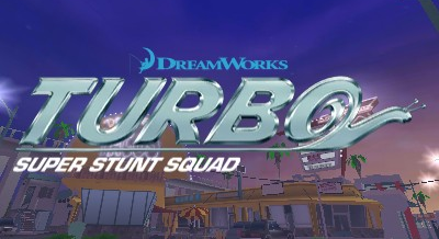 Turbo: Super Stunt Squad title screen for Nintendo 3DS