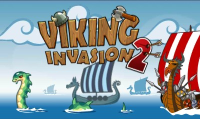 Viking Invasion 2 Tower Defense title screen for Nintendo 3DS