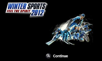 Winter Sports 2012: Feel The Spirit title screen for Nintendo 3DS