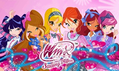 Winx Club: Saving Alfea title screen for Nintendo 3DS