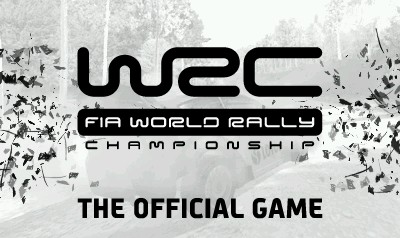 WRC FIA World Rally Championship title screen for Nintendo 3DS