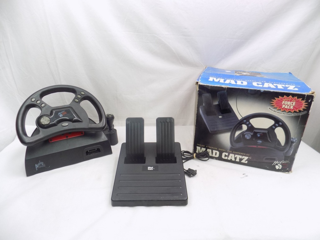 Mad Catz Analog Steering Wheel box art for Nintendo 64