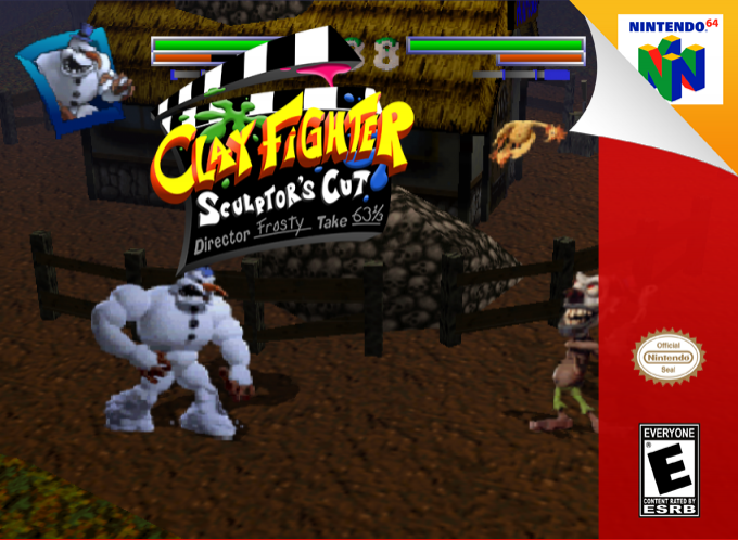 ClayFighter Sculptor's Cut box art for Nintendo 64
