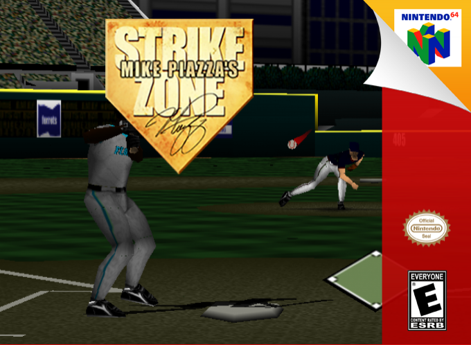 Mike Piazza's Strike Zone box art for Nintendo 64