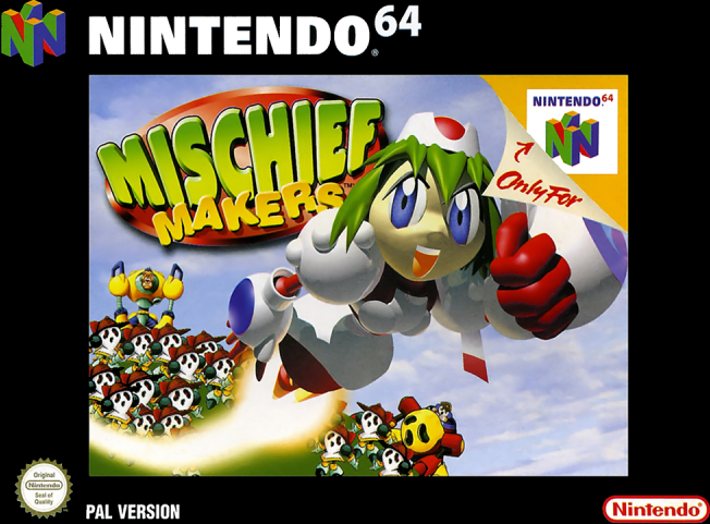 Mischief Makers box art for Nintendo 64