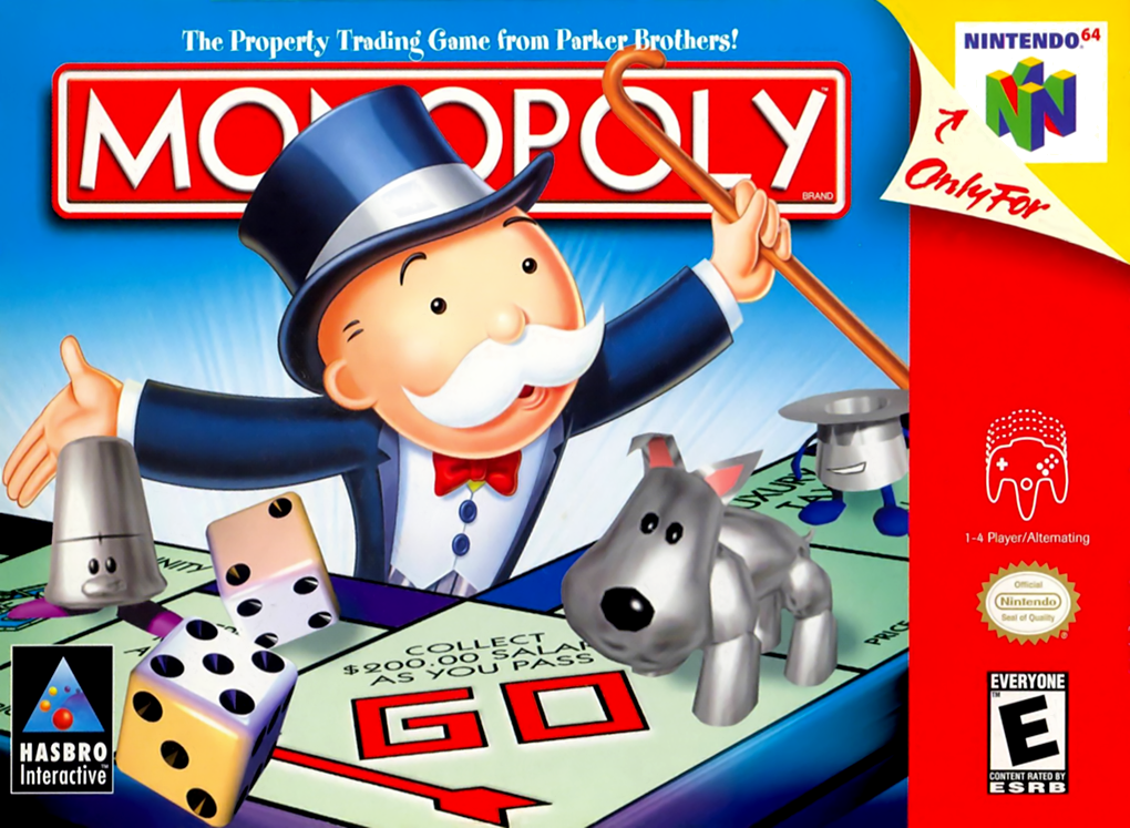 Monopoly box art for Nintendo 64