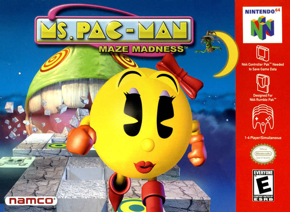 Ms. Pac-Man Maze Madness box art for Nintendo 64