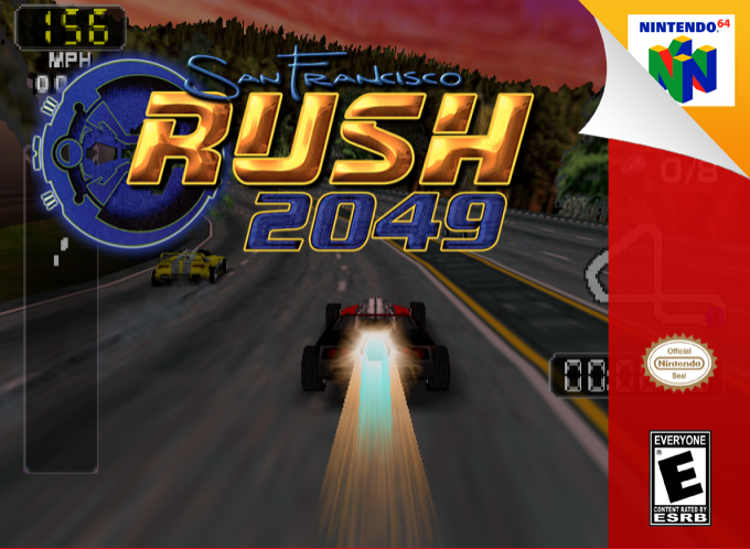 San Francisco Rush 2049 box art for Nintendo 64