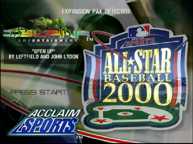 All-Star Baseball 2000 title screen for Nintendo 64
