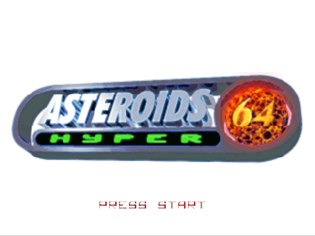 Asteroids Hyper 64 title screen for Nintendo 64