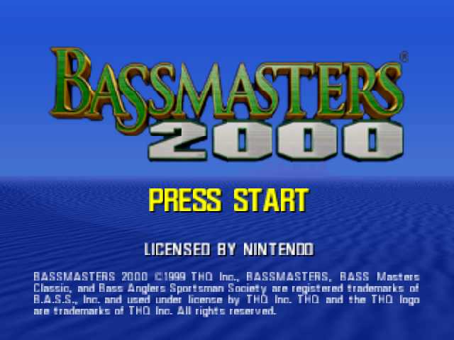 Bass Masters 2000 title screen for Nintendo 64