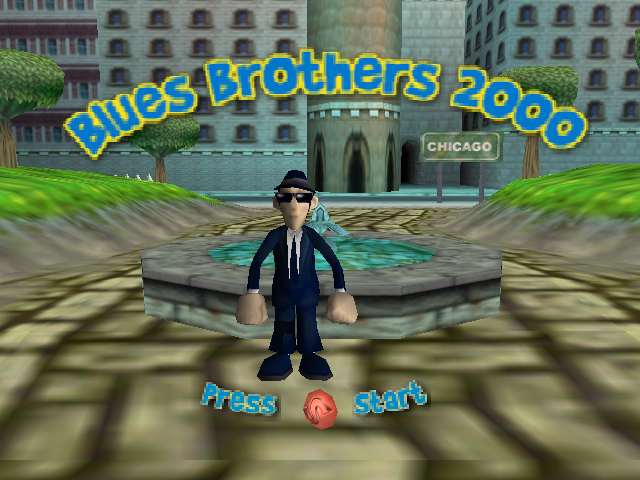 Blues Brothers 2000 title screen for Nintendo 64