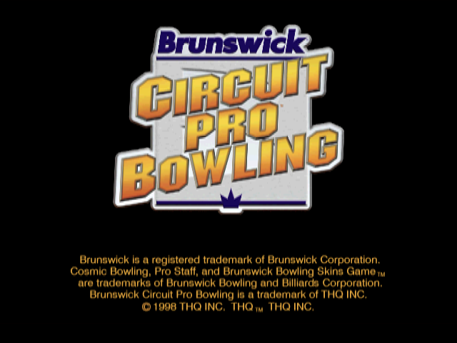 Brunswick Circuit Pro Bowling title screen for Nintendo 64