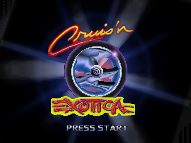 Cruis'n Exotica title screen for Nintendo 64