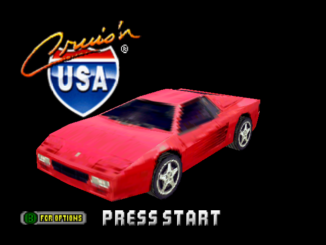 Cruis'n USA title screen for Nintendo 64